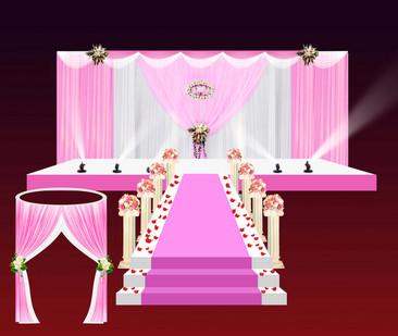 粉色舞台婚礼背景